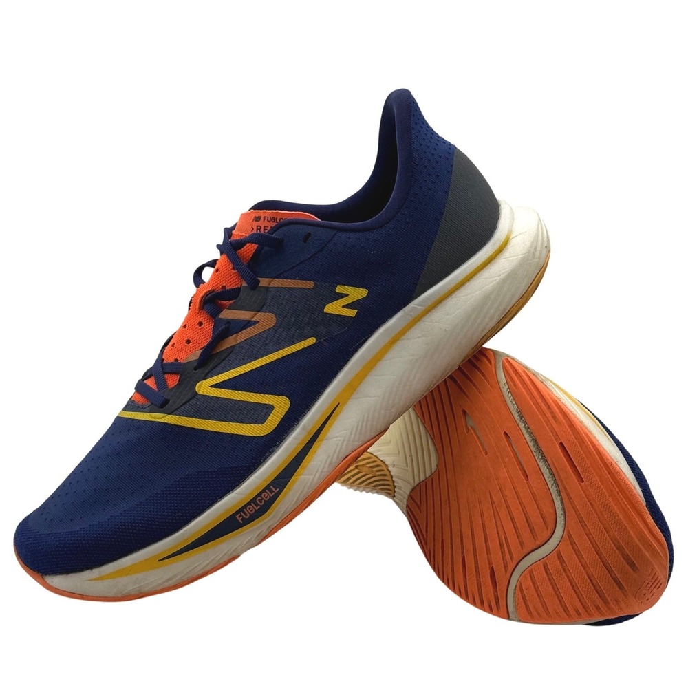 New Balance FuelCell Rebel v3 Running Shoes Men's Size 12 Blue Orange Athletic